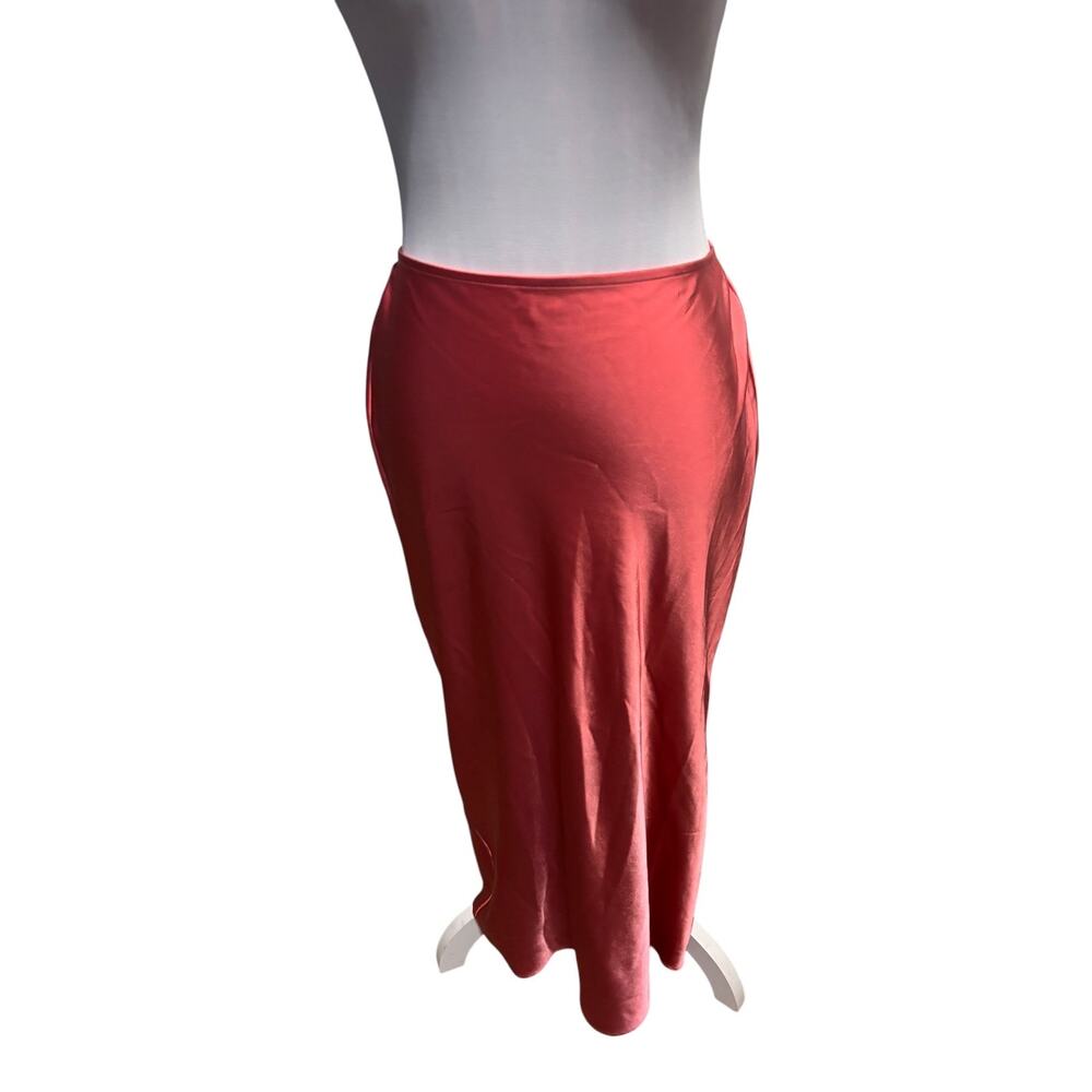 Old Navy Orange Satin Midi Skirt Size S - Picture 2 of 4